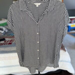 Lucky Brand Black & White Gingham Button-Down Shirt